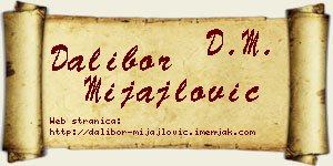 Dalibor Mijajlović vizit kartica